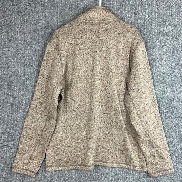 Eddie Bauer Snap T Pullover Fleece Jacket Mens Size L Brown Heather - Picture 3 of 9